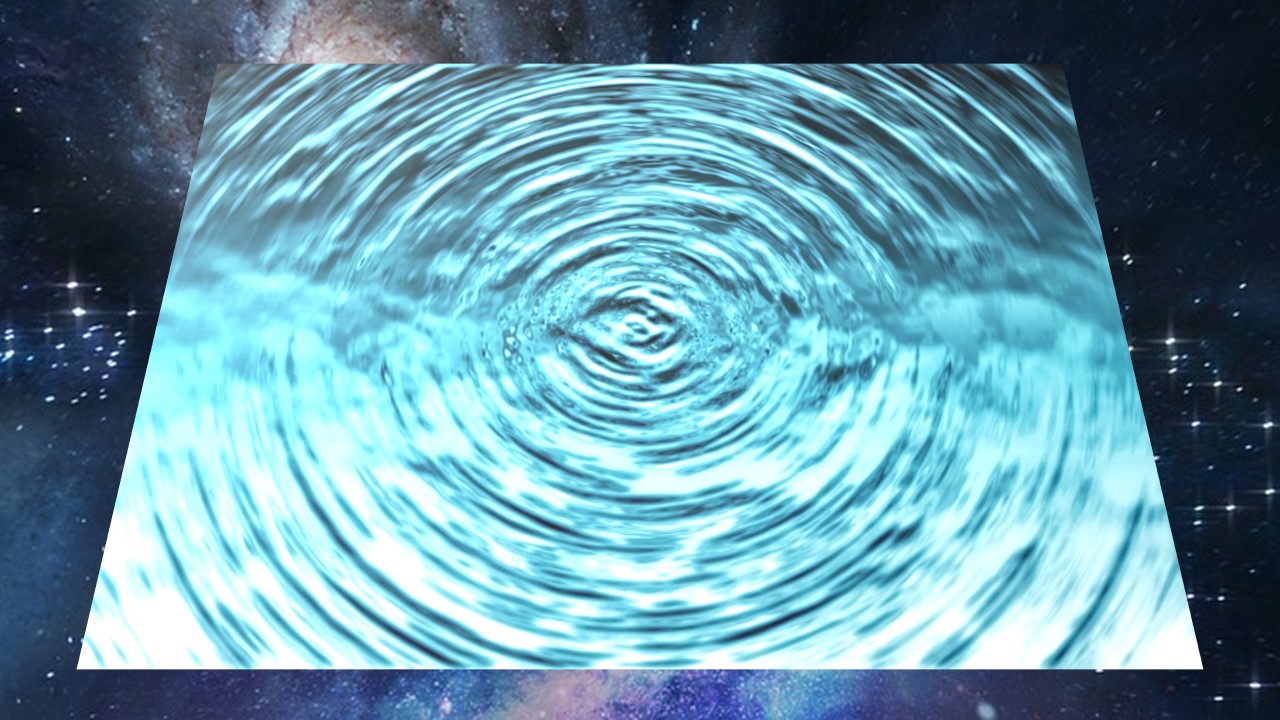 宇宙の中を美しい波紋が広がっていく